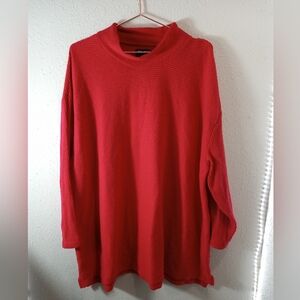 Women's Lane Bryant Red Tight knit Tunic Sweater Top sz 26/28